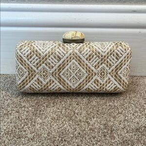 Elegant Tan and Cream Clutch